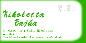 nikoletta bajka business card